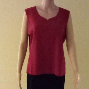 Ming Wang Cherry Red Sweetheart Neck Tank Top Size Large